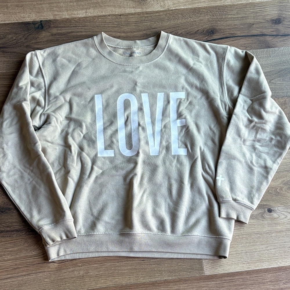 Beige 'Love' Sweater